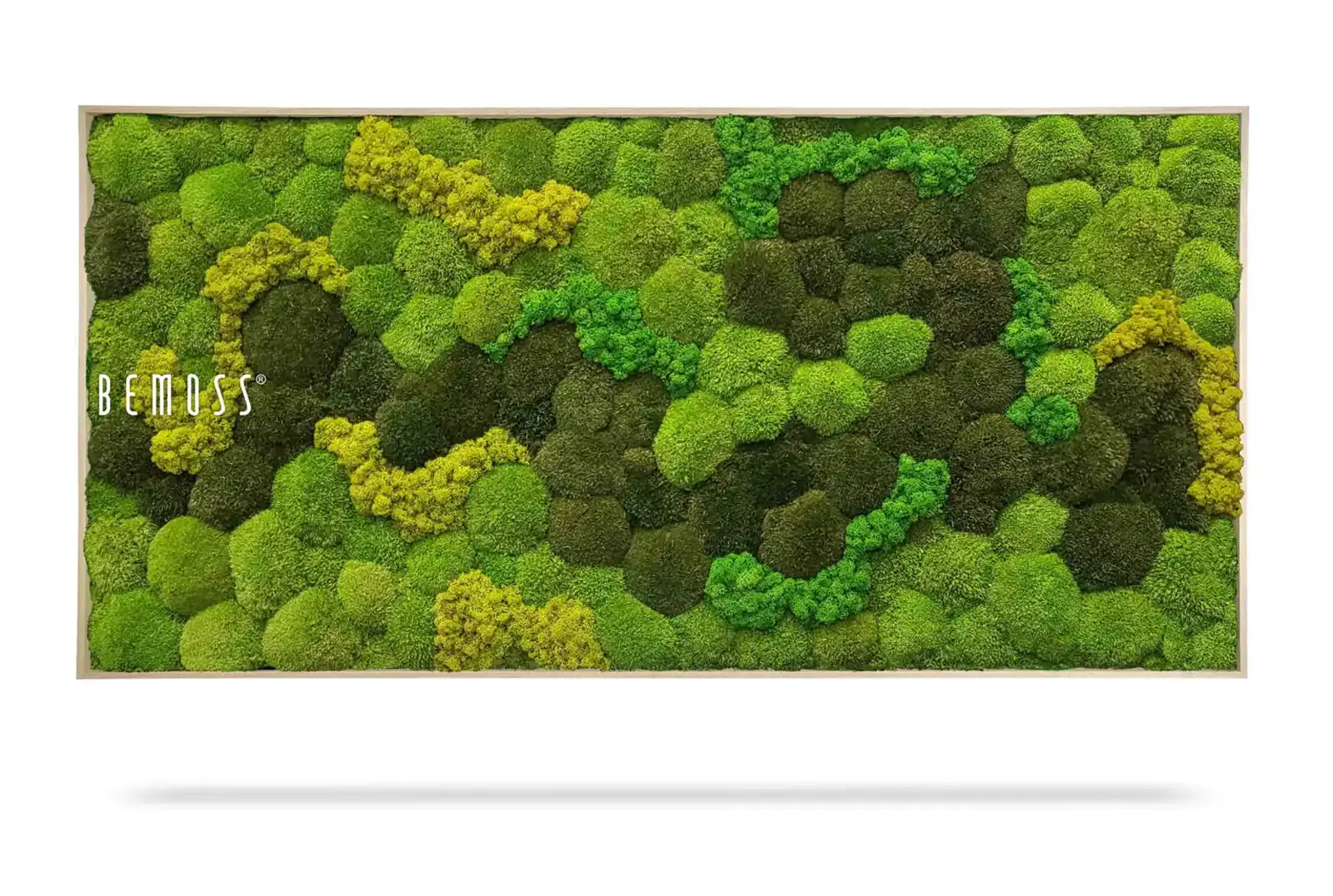 BOLMOSS DUO Light Anento preserved moss wall art panel, front view