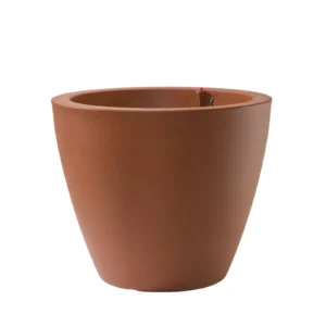 Rich terra cotta commercial self-watering vase planter, product photo