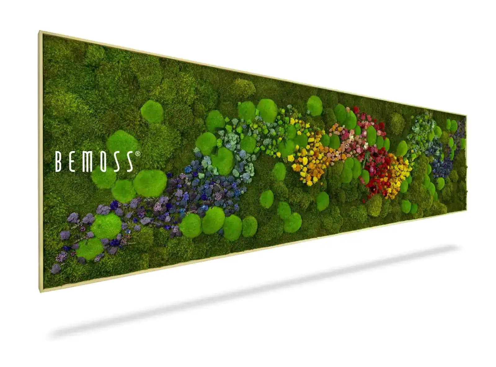 PLANTS & MOSS Acebo moss art panel, angled product view