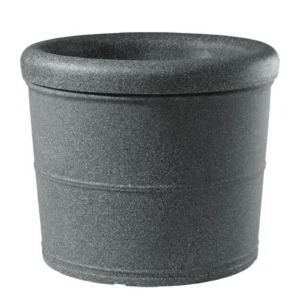 Millstone gray large rolled rim planter product photo on a white background