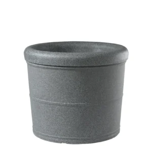 Dark gray millstone-finish planter, small size, product photo