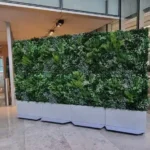 London office green screening with artificial foliage